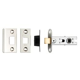 64mm Ce B/T Tubular Mortice Latch Square  - Nickel Plate