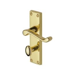 Project Hardware Door Handle for Bathroom Malvern Design Polished Brass finish