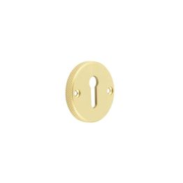 Burlington Westbourne Knurled Standard Keyway Escutcheon Satin Brass - By Frelan Hardware - BUR182SB