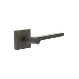 Fitzrovia Door Handles Square Plain Rose Dark Bronze - By Frelan Hardware - BUR15KIT84