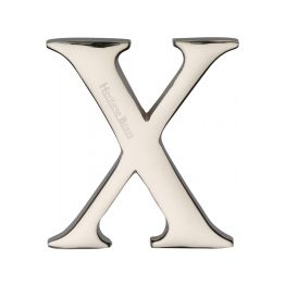 Heritage Brass Alphabet X Pin Fix 51mm (2") Polished Nickel Finish