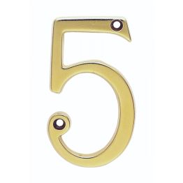 Numerals (0-9) Number 5 - Stainless Brass
