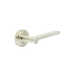 Fitzrovia Door Handles Stepped Rose Satin Nickel - By Frelan Hardware - BUR15KIT315