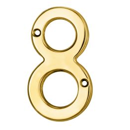Numerals (0-9) Number 8 - Polished Brass