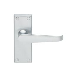 Contract Victorian Lever On Latch Backplate - Satin Chrome