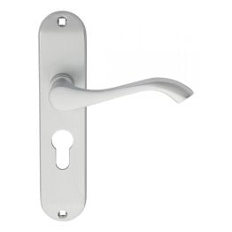 Andros Lever On Euro Lock Backplate - Satin Chrome