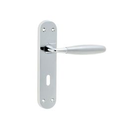 Stylo Suite Door Handle on Lockplate Polished Chrome/Satin Chrome - By Frelan Hardware - JV531PCSC