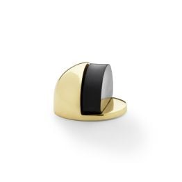 Alexander & Wilks - Shield Floor Mounted Door Stop - Polished Brass Lacquered