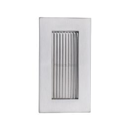 Reeded Rectangular Flush Pull 105 x 58mm&nbsp;Satin Chrome finish