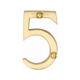 Heritage Brass Numeral 5 Face Fix 51mm (2") Satin Brass finish