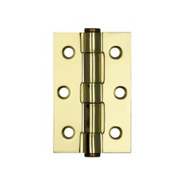 Jedo Grade 7 Steel Heavy Duty Button Tip Hinges 76x50x2mm Electro Brassed - By Frelan Hardware - J452BT-EB