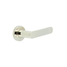 Kensington Door Handles Plain Rose Polished Nickel - By Frelan Hardware - BUR25KIT157