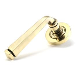 Aged Brass Avon Round Lever on Rose Set (Plain)