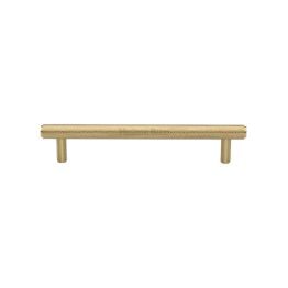 Heritage Brass Cabinet Pull Complete Knurl Design 128mm CTC Satin Brass finish