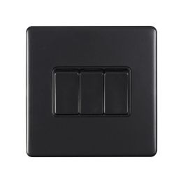 Eurolite Concealed 3mm 3 Gang Switch Matt Black
