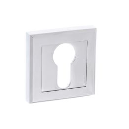 STATUS Euro Escutcheons on Square Rose - Polished Chrome