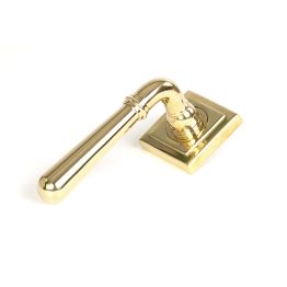 Polished Brass Newbury Lever on Rose Set (Square)