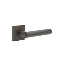 Richmond Door Handles Square Plain Dark Bronze - By Frelan Hardware - BUR45KIT84