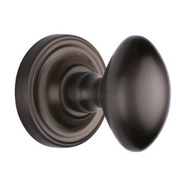 Heritage Brass Mortice Knob on Rose Chelsea Design Matt Bronze finish