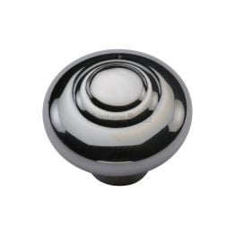 Heritage Brass Cabinet Knob Round Bead Design 32mm Polished Chrome finish