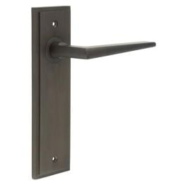 Mayfair Door Handle Latch Backplate Dark Bronze - By Frelan Hardware - BUR10KIT86