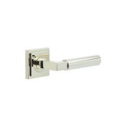 Westminster Door Handles Square Stepped Polished Nickel - By Frelan Hardware - BUR30KIT163