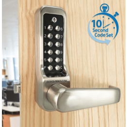 Borg BL7001 SS ECP - Heavy Duty, High Traffic - Easicode Pro Flat Bar Lever Handle Keypad & Flat Bar Inside Handle, Stainless Steel (SS) Finish