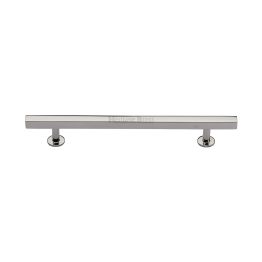 Heritage Brass Cabinet Pull Square Design with Footings 160mm CTC Polished Nickel finish
