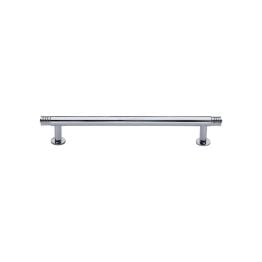 Heritage Brass Cabinet Pull Contour Design with 16mm Rose 128mm CTC Polished Chrome finish