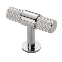 Lines T-Bar Knob - Polished Chrome