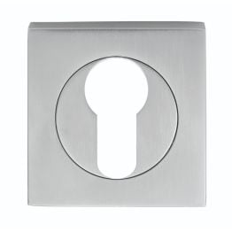 Serozzetta Square Euro Profile Escutcheon - Satin Chrome