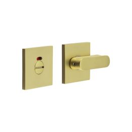 CR-803 Satin Brass Thumb Turn & Lock Square Rose w/ Indicator - By Frelan Hardware - CR-803BK7SB