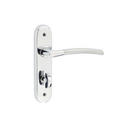 Lorenzo Kontrax Suite Door Handle on Bathroom Plate Polished Chrome/Satin Chrome - By Frelan Hardware - JV864PCSC