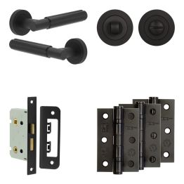 Complete Bloom Door Handle Pack - Internal Doors - Black - By Frelan Hardware - JE-B5B3-MB