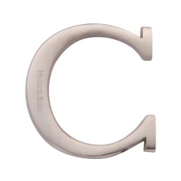 Heritage Brass Alphabet C Pin Fix 51mm (2") Satin Nickel Finish