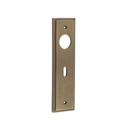 Burlington II Lever Plate Choices Lock Antique Brass - By Frelan Hardware - BUR451AB