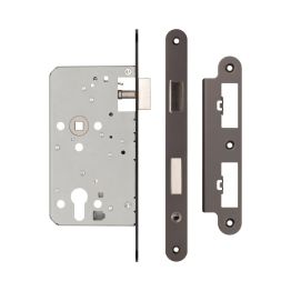 72mm Dark Bronze Din Euro Escape lock Radiused 60mm Backset - By Frelan Hardware - JL-DE60RDB