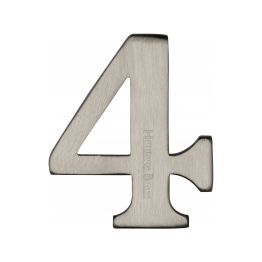 Heritage Brass Numeral 4 Self Adhesive 51mm (2") Satin Nickel finish