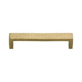 Heritage Brass Cabinet Pull Hammered Wide Metro Design 101mm CTC Satin Brass Finish