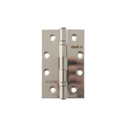 Atlantic Slim Knuckle Ball Bearing Hinges 4" x 2.5" x 2.5mm - Polished Stainless Steel (Pair)