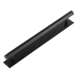 Hoxton Nile Cabinet Handles 224mm Ctrs Stepped Backplate Black - By Frelan Hardware - HOX-360MB-6060MB