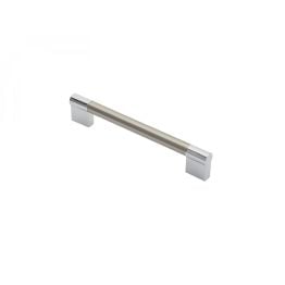 Keyhole Handle 160mm - Satin Nickel/Polished Chrome