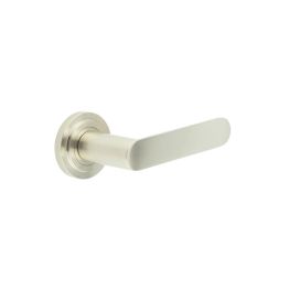 Kensington Door Handles Stepped Rose Satin Nickel - By Frelan Hardware - BUR25KIT315