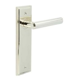 Richmond Door Handle Latch Backplate Polished Nickel - By Frelan Hardware - BUR45KIT164