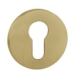 Tupai Exclusivo 5S Line Euro Escutcheons on 5mm Slimline Round Rose - Raw Brass