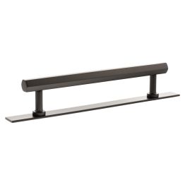 Millhouse Brass Pennington Hexagonal T-Bar Cabinet Pull Handle on Backplate 160mm - Urban Dark Bronze