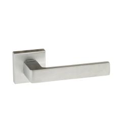 Forme Asti Lever Door Handle on Minimal Square Rose - Satin Chrome