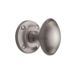 Heritage Brass Mortice Knob on Rose Suffolk Design Satin Nickel finish
