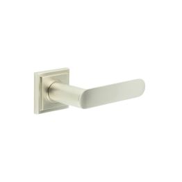 Kensington Door Handles Square Stepped Rose Satin Nickel - By Frelan Hardware - BUR25KIT319