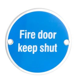Fire Door Keep Shut Symbol - Satin Anodised Aluminium